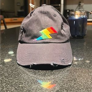 District adjustable Rainbow Lightning bolt Cap